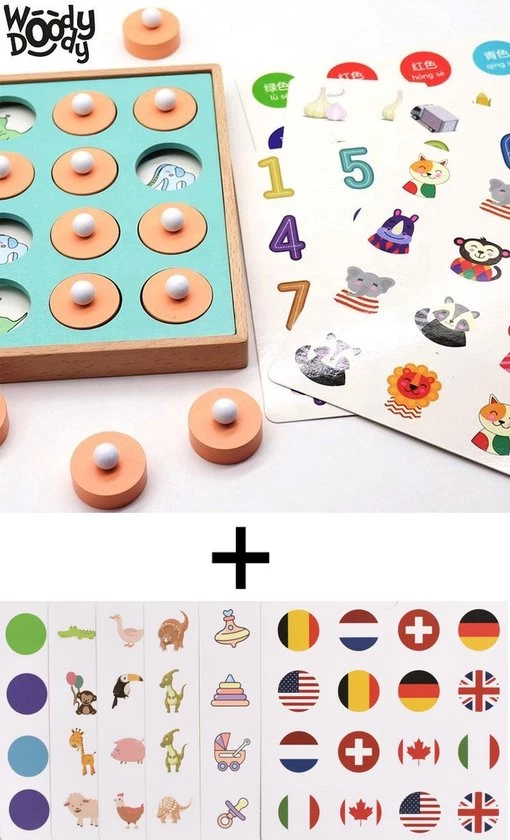 WoodyDoody Memory Spelletjes 4 Jaar Memory Chess COMBI SET Met EXTRA Set Memory Kaarten - 12 Kaarten 24 Zijdes Totaal 3 WoodyDoody Memory Spelletjes 4 Jaar Memory Chess COMBI SET Met EXTRA Set Memory Kaarten - 12 Kaarten 24 Zijdes Totaal