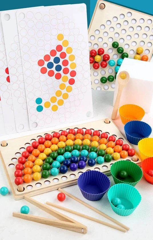 LS KIDS Regenboog Kralenspel - Fijne Motoriek - Sorteren - Montessori 4 LS KIDS Regenboog Kralenspel - Fijne Motoriek - Sorteren - Montessori - Afbeelding 2