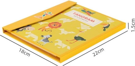 Tangram Puzzel Woodiness Puzzel Voor Kinderen 96 Puzzels - Magnetische Tangram Puzzelboekje/Magneetboekje - Educatief Speelgoed - Vormenpuzzel, Houtenpuzzel Geel 4 Tangram Puzzel Woodiness Puzzel Voor Kinderen 96 Puzzels - Magnetische Tangram Puzzelboekje/Magneetboekje - Educatief Speelgoed - Vormenpuzzel, Houtenpuzzel Geel - Afbeelding 2