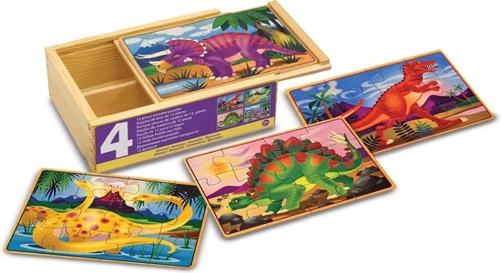 Melissa & Doug Dinosaurus Puzzel Set 4 Melissa & Doug Dinosaurus Puzzel Set - Afbeelding 2