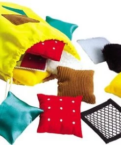 WoodyDoody Montessori Sensorisch Speelgoed Zak Met Dubbele Aanraak Perceptie Tegeltjes - Sensory Play - Sensopatisch Speelgoed - Hoogwaardig Aanraakgevoelige Stoffen - Zintuiglijk Spel - Houten Speelgoed