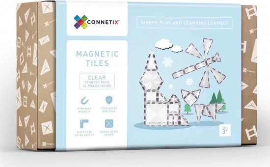 Connetix Tiles Connetix - Starter Clear Pack 34 Stuks - Magnetisch Constructiespeelgoed 3 Connetix Tiles Connetix - Starter Clear Pack 34 Stuks - Magnetisch Constructiespeelgoed
