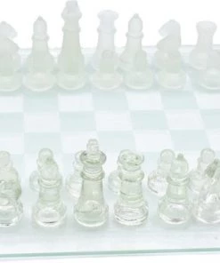 Merkloos Glazen Schaakbord | Schaakset | 25 X 25 Cm | Schaakspel | Met Schaakstukken | Schaakbord Glas -leerzame-spellen Verkoopwinkel 550x350 3