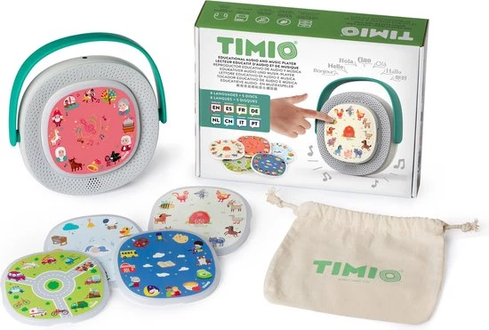 TIMIO Starter Kit: Interactieve Educatieve Audio-Speler + 5 Disks - Leer Woordjes, Muziek En Verhaaltjes - In 8 Talen - Educatief Speelgoed - Vanaf 2 Jaar 5 TIMIO Starter Kit: Interactieve Educatieve Audio-Speler + 5 Disks - Leer Woordjes, Muziek En Verhaaltjes - In 8 Talen - Educatief Speelgoed - Vanaf 2 Jaar - Afbeelding 3