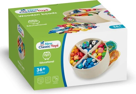 New Classic Toys - Houten Kralen In Box -260 Gr. 6 New Classic Toys - Houten Kralen In Box -260 Gr. - Afbeelding 4