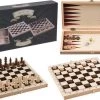Free&easy Free & Easy - 3 In 1 Games Set - Schaken - Dammen - Backgammon - Houten Speelset - FSC Keurmerk Verantwoorde Materialen -leerzame-spellen Verkoopwinkel 550x382 4