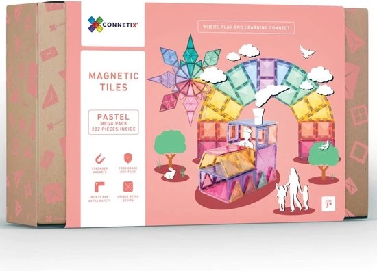 Connetix Tiles Connetix - Mega Pack Pastel 202 Stuks - Magnetisch Constructiespeelgoed 3 Connetix Tiles Connetix - Mega Pack Pastel 202 Stuks - Magnetisch Constructiespeelgoed