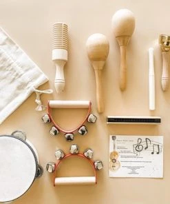 Montessori Muziek Houten Speelgoed Instrumenten Set - Muziek Set 7 Delig Van Hout Voor Kinderen - Leren Instrumenten Spelen Set - Incl Waterdichte Opberg Shoudertas - WoodyDoody