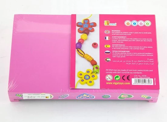 New Classic Toys Viga Toys - Houten Rijgkralen Set - Hart 6 New Classic Toys Viga Toys - Houten Rijgkralen Set - Hart - Afbeelding 4