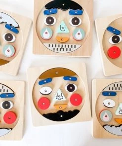 Gezichten En Emoties Puzzel Voor Kinderen - Montessori Vormen Puzzel Emoties Leren - Educatief Spel Ontwikkeling Emoties - Montessori Speelgoed Van Hout - Houten Vormen Puzzel Gezicht - WoodyDoody