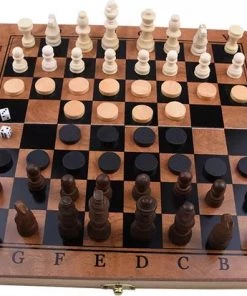 Shagam 3-in-1 Bordspel - 29 Cm - Schaakbord - Dambord - Backgammon - Schaakspel - Schaakset - Schaken - Dammen - Met Schaakstukken - Chess - Hout - Opklapbaar -leerzame-spellen Verkoopwinkel 550x413 20