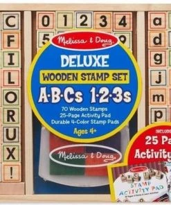 Melissa & Doug Stempelset - Alfabet & Cijfers - Hout