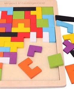 Hoekstar Games Puzzelkubus - Houten Tetris Puzzel - Speelgoed Vanaf 3 Jaar