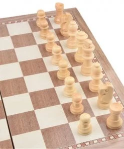 Shagam 3-in-1 Bordspel - 29 Cm - Schaakbord - Dambord - Backgammon - Schaakspel - Schaakset - Schaken - Dammen - Met Schaakstukken - Chess - Hout - Opklapbaar -leerzame-spellen Verkoopwinkel 550x427 11