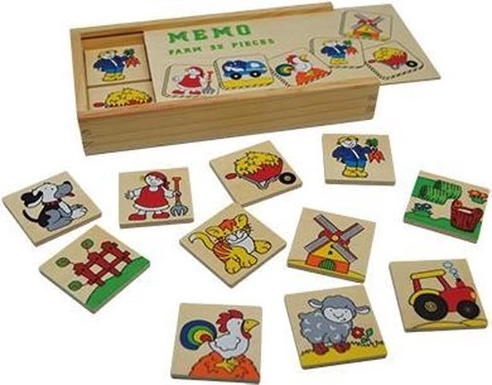 Playwood Houten Memo Geheugenspel - Boerderij 32 Delig 3 Playwood Houten Memo Geheugenspel - Boerderij 32 Delig