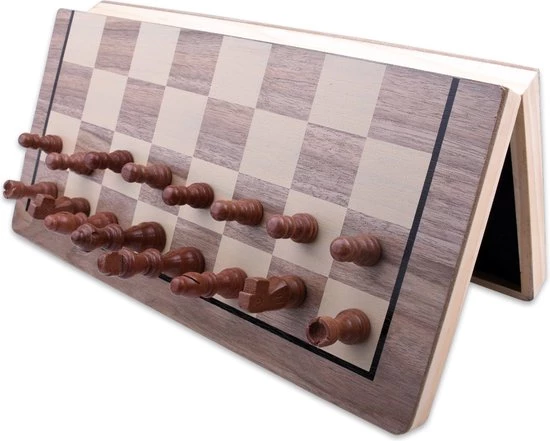Merkloos Schaakbord | Dambord | Schaakspel | 39 X 39 Cm | Schaakset | Schaken | Dammen | Met Schaakstukken | 2-in-1 Bordspel | Chess | Hout | Magnetisch | Opklapbaar 6 Merkloos Schaakbord | Dambord | Schaakspel | 39 X 39 Cm | Schaakset | Schaken | Dammen | Met Schaakstukken | 2-in-1 Bordspel | Chess | Hout | Magnetisch | Opklapbaar - Afbeelding 4