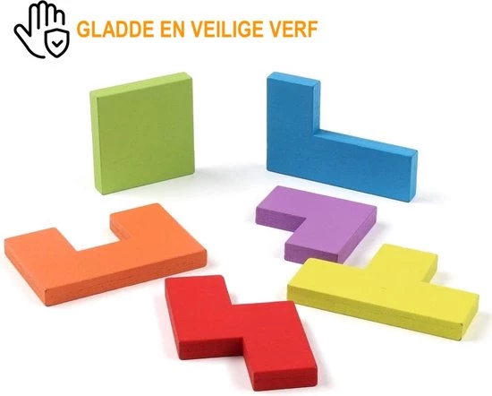 Hoekstar Games Puzzelkubus - Houten Tetris Puzzel - Speelgoed Vanaf 3 Jaar 6 Hoekstar Games Puzzelkubus - Houten Tetris Puzzel - Speelgoed Vanaf 3 Jaar - Afbeelding 4
