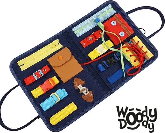 Motoriek Speelgoed Map Busy Board Voor Thuis En Onderweg - Montessori Kinderspeelgoed Leren Veter Strikken Knopen Leggen Activiteitenbord - 16 Zelfkleden Vaardigheden Kinderen - Sensorisch Speelgoed - Educatief Spel - WoodyDoody 6 Motoriek Speelgoed Map Busy Board Voor Thuis En Onderweg - Montessori Kinderspeelgoed Leren Veter Strikken Knopen Leggen Activiteitenbord - 16 Zelfkleden Vaardigheden Kinderen - Sensorisch Speelgoed - Educatief Spel - WoodyDoody - Afbeelding 4