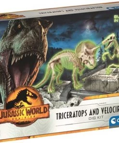 Clementoni Wetenschap & Spel, Jurassic World - 3, Dinosaurussen Set, Triceratops En Velociraptor, 6+ Jaar, 19289