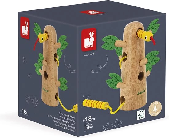 Janod Tropik - Rijgspel Boom 6 Janod Tropik - Rijgspel Boom - Afbeelding 4