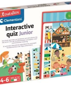 Clementoni Education - Interactieve Quiz Junior - Schoencadeautjes Sinterklaas - 350 Vragen, 12 Thema's - Taal, Rekenen, Kleuren En Meer