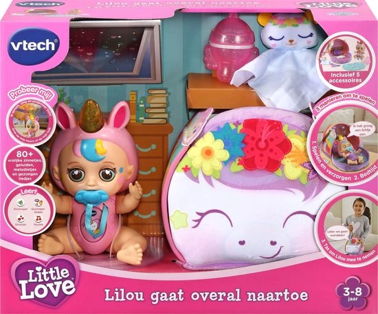 VTech Little Love Lilou Gaat Overal Naartoe ? Educatief Speelgoed ? Met Schattige Tas & Baby Bedje ? 1 Tot 6 Jaar 7 VTech Little Love Lilou Gaat Overal Naartoe ? Educatief Speelgoed ? Met Schattige Tas & Baby Bedje ? 1 Tot 6 Jaar - Afbeelding 5