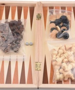 Shagam 3-in-1 Bordspel - 29 Cm - Schaakbord - Dambord - Backgammon - Schaakspel - Schaakset - Schaken - Dammen - Met Schaakstukken - Chess - Hout - Opklapbaar -leerzame-spellen Verkoopwinkel 550x466 13