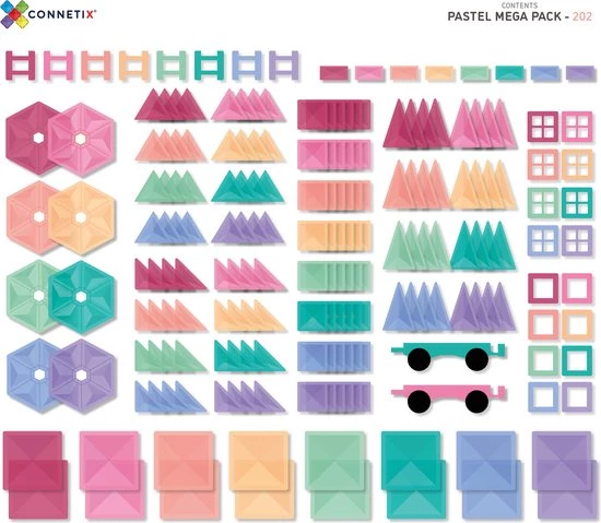 Connetix Tiles Connetix - Mega Pack Pastel 202 Stuks - Magnetisch Constructiespeelgoed 4 Connetix Tiles Connetix - Mega Pack Pastel 202 Stuks - Magnetisch Constructiespeelgoed - Afbeelding 2