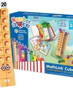 Fun Learning Resources MathLink Cubes Nummerblokken 11-20 Activiteitenset, 30 Nummerblokken Activiteiten Gekoppeld Aan Tv-afleveringen, 155 Nummerblokken MathLink Cubes