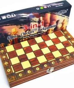 Shagam 3-in-1 Bordspel - 29 Cm - Magnetisch - Schaakbord - Dambord - Backgammon - Schaakspel - Schaakset - Schaken - Dammen - Met Schaakstukken - Chess - Hout - Opklapbaar -leerzame-spellen Verkoopwinkel 550x488 9