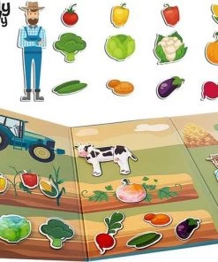 Boerderij Puzzel Magnetibook - Magneet Boek Boerderij - Plakboek Dieren En Boerderij Montessori - Boerderij Speelgoed - WoodyDoody