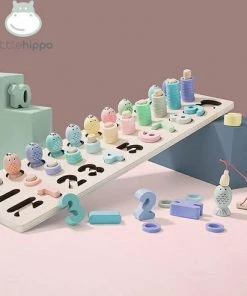 Little Hippo Houten Educatieve Puzzel 'Fish' - Visspel - Leren Tellen - Oefenen Met Kleuren En Getallen - Educatief Speelgoed - Cadeautip -leerzame-spellen Verkoopwinkel 550x492 6