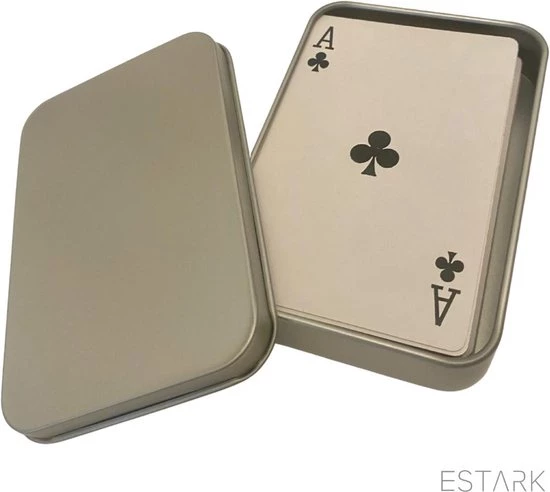 ESTARK? Luxe Speelkaarten In Metal BOX - Plastic Coating - Poker Kaarten - Kaartspel - Spelkaarten - Spel Kaart - 56 Kaarten - Gezelschapsspel - Spelen - Playing Cards - In Blik 16 ESTARK? Luxe Speelkaarten In Metal BOX - Plastic Coating - Poker Kaarten - Kaartspel - Spelkaarten - Spel Kaart - 56 Kaarten - Gezelschapsspel - Spelen - Playing Cards - In Blik - Afbeelding 14