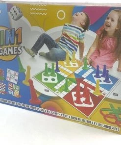 Extra Grote Spellendoos 4 In 1 Van WDMT? | Bevat Meerdere Spellen, Waaronder Dammen En Mens-erger-je-niet | XL-formaat Met Grote Pionnen | Geschikt Voor Binnen En Buiten