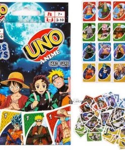 Merkloos UNO Anime Kaartspel - Nieuwe Editie - Naruto - One Piece - Dragon Ballz - Demon Slayer