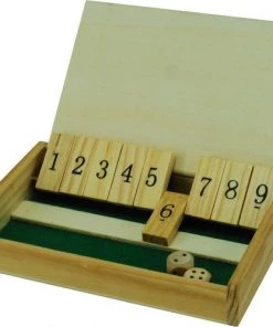 HOT Games Shut The Box Mini Hout 13x8 Cm.