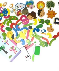 H&C Toys Sinterklaas Schoencadeau Educatief Houten Magnetische Puzzel Dubbelzijdige Schoolbord, Een Fantasierijk Speelgoed. Top Cadeau Voor Creatieve Kleuters - Kinderen