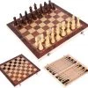 Flokoo Schaakbord Hout ? 3-in-1 Bord: Schaken, Dammen & Backgammon -leerzame-spellen Verkoopwinkel 550x508 9