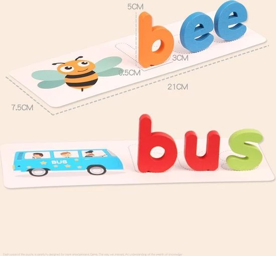 CloudNoon Leerzaam Engels Woordenspel Kinderen - Educatief - Spelling Engelse Woorden - Leerzaam Spel 3-5 Jaar 4 CloudNoon Leerzaam Engels Woordenspel Kinderen - Educatief - Spelling Engelse Woorden - Leerzaam Spel 3-5 Jaar - Afbeelding 2