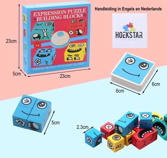 Hoekstar Games Puzzel Blokjes - Emoji Puzzelspel - Speelgoed Vanaf 3 Jaar - Kaartspellen Voor Volwassenen En Kinderen - Speelkaarten 8 Hoekstar Games Puzzel Blokjes - Emoji Puzzelspel - Speelgoed Vanaf 3 Jaar - Kaartspellen Voor Volwassenen En Kinderen - Speelkaarten - Afbeelding 6