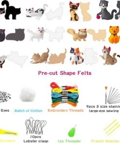 Naaitset Knutselpakket Poezen En Katten 6 Stuks 20x20 Cm - Knutselen Meisjes - Knutselen Jongens - Knutselpakket Meisjes En Jongens - Katten En Poezen Knuffels Maken - Naaiset Kinderen - WoodyDoody -leerzame-spellen Verkoopwinkel 550x522 4