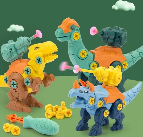 Merkloos Montage Set Van 3 Dinosaurus Met Pistool, Pijltjes, Schroeven En Schroevendraaier | Leren Bouwen | STEM Speelgoed | Educatief Montessori 8 Merkloos Montage Set Van 3 Dinosaurus Met Pistool, Pijltjes, Schroeven En Schroevendraaier | Leren Bouwen | STEM Speelgoed | Educatief Montessori - Afbeelding 6
