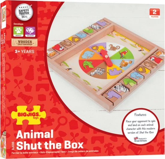 BIGJIGS Dieren Shut The Box 4 BIGJIGS Dieren Shut The Box - Afbeelding 2