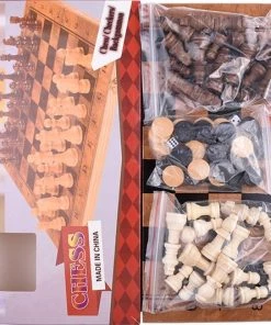 Shagam 3-in-1 Bordspel - 29 Cm - Schaakbord - Dambord - Backgammon - Schaakspel - Schaakset - Schaken - Dammen - Met Schaakstukken - Chess - Hout - Opklapbaar -leerzame-spellen Verkoopwinkel 550x533 11