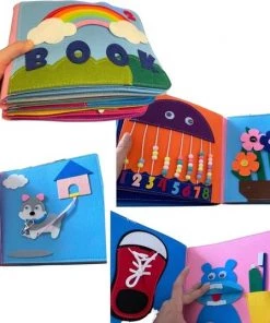 WoodyDoody Motoriek Speelmap - Sensorisch Speelgoed - Leerboek Voor Vaardigheden En Cognitieve Ontwikkeling - Kloklezen - Tanden Poetsen - Herkennen Van Het Weer - Aanlijnen Hond - Leermap Voor Kinderen - WoodyDoody -leerzame-spellen Verkoopwinkel 550x537 11