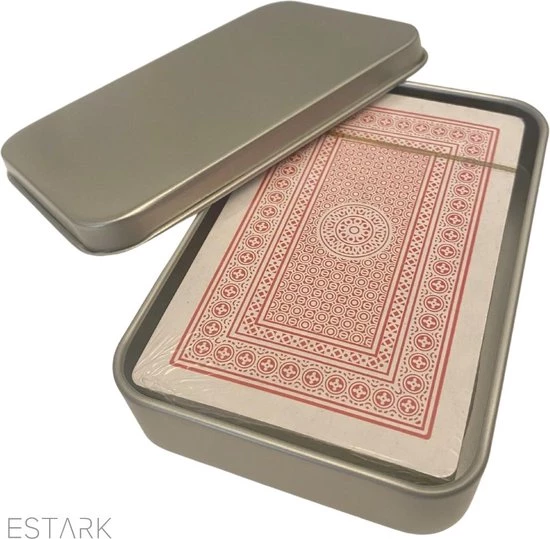 ESTARK? Luxe Speelkaarten In Metal BOX - Plastic Coating - Poker Kaarten - Kaartspel - Spelkaarten - Spel Kaart - 56 Kaarten - Gezelschapsspel - Spelen - Playing Cards - In Blik 14 ESTARK? Luxe Speelkaarten In Metal BOX - Plastic Coating - Poker Kaarten - Kaartspel - Spelkaarten - Spel Kaart - 56 Kaarten - Gezelschapsspel - Spelen - Playing Cards - In Blik - Afbeelding 12