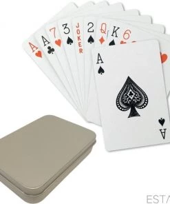 ESTARK? Luxe Speelkaarten In Metal BOX - Plastic Coating - Poker Kaarten - Kaartspel - Spelkaarten - Spel Kaart - 56 Kaarten - Gezelschapsspel - Spelen - Playing Cards - In Blik