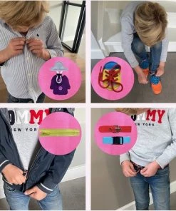 Busy Board - BIEK20? - Roze Activiteitenbord - Montessori Speelgoed - Motoriek Speelgoed - Activity Board - Educatief Speelgoed - Interactief Speelgoed - Kinderspeelgoed - Leerzaam Speelgoed - Ik Leer Veters Strikken Knopen Leggen Klok Kijken -leerzame-spellen Verkoopwinkel 550x547 5