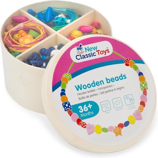 New Classic Toys - Houten Kralen In Box -260 Gr. 8 New Classic Toys - Houten Kralen In Box -260 Gr. - Afbeelding 6