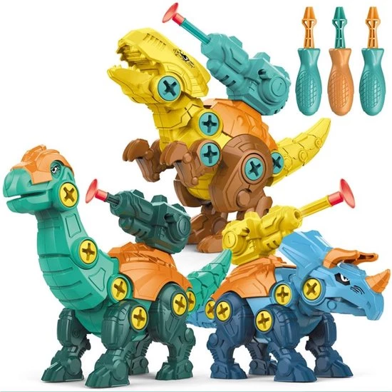 Merkloos Montage Set Van 3 Dinosaurus Met Pistool, Pijltjes, Schroeven En Schroevendraaier | Leren Bouwen | STEM Speelgoed | Educatief Montessori 3 Merkloos Montage Set Van 3 Dinosaurus Met Pistool, Pijltjes, Schroeven En Schroevendraaier | Leren Bouwen | STEM Speelgoed | Educatief Montessori